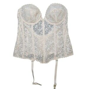 Vintage Carnival Size 36B Bustier Low Back Lingerie Union Made Nude Pin Up Fairy